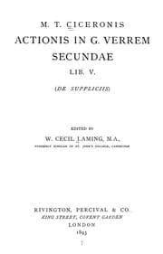 Tapa de M.T. Ciceronis actionis in G. Verrem secundae lib. V