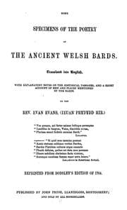 Tapa de Some specimens of the poetry of the ancient Welsh bards