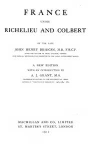 Tapa de France under Richelieu and Colbert