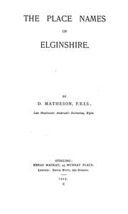 Tapa de The place names of Elginshire