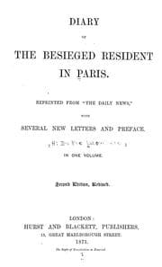 Tapa de Diary of the besieged resident in Paris