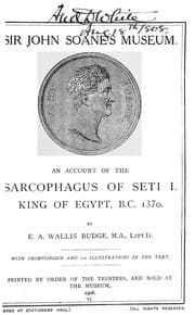 Tapa de An Account Of The Sarcophagus Of Seti I, King Of Egypt, B.C. 1370