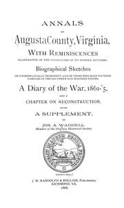 Tapa de Annals of Augusta County, Virginia