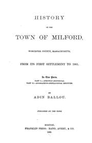 Tapa de History of the town of Milford, Worcester county, Massachusetts