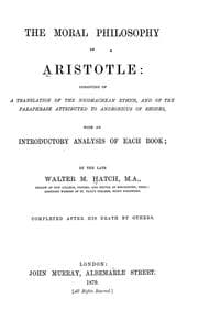 Tapa de The moral philosophy of Aristotle