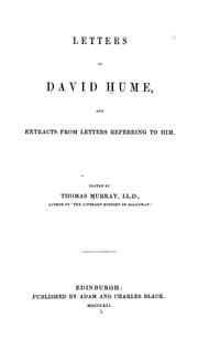 Tapa de Letters of David Hume and extracts from letters referring to him