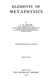 Tapa de Elements of metaphysics