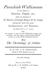 Tapa de Parochiale Wallicanum; or, the names of churches, chapels, etc