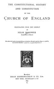 Tapa de The constitutional history and constitution of the Church of England