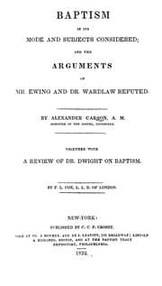 Tapa de Baptism in its mode and subjects considered