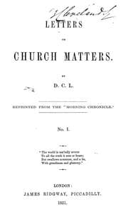 Tapa de Letters on church matters