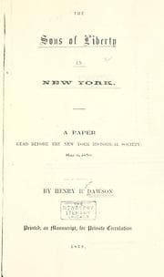 Tapa de The Sons of Liberty in New York