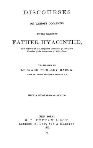 Tapa de Discourses on various occasions