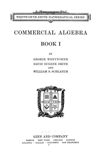 Tapa de Commercial algebra