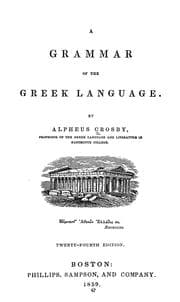 Tapa de A grammar of the Greek language