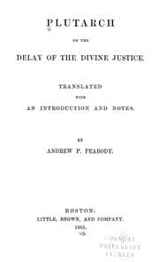 Tapa de On the delay of the divine justice