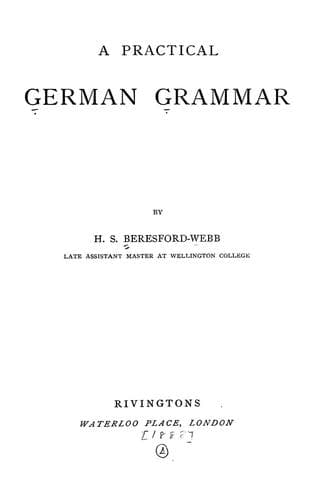 Tapa de A practical German grammar