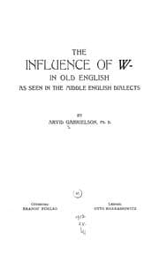 Tapa de The influence of w- in Old English