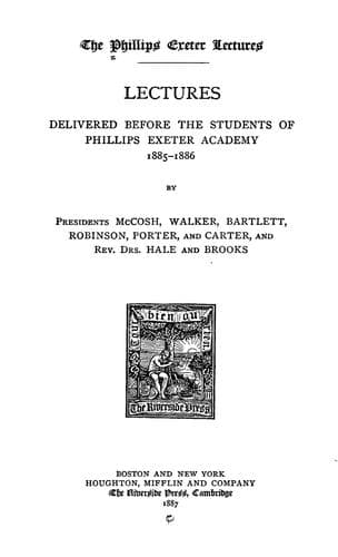 Tapa de The Phillips Exeter lectures