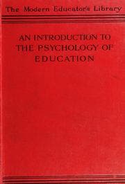 Tapa de An introduction to the psychology of education