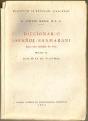 Tapa de Diccionario español-baamarani (dialecto bereber de Ifni) Prólogo de José Diaz de Villegas