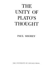 Tapa de The unity of Plato's thought