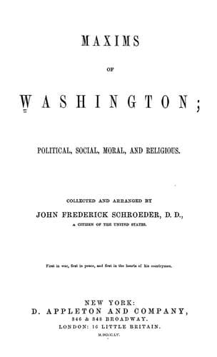 Tapa de Maxims of Washington