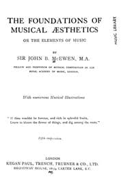 Tapa de The foundations of musical æsthetics