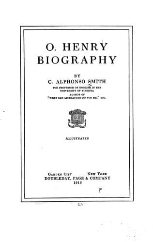Tapa de O. Henry biography