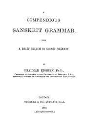Tapa de A compendious Sanskrit grammar