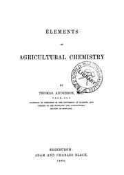 Tapa de Elements of agricultural chemistry