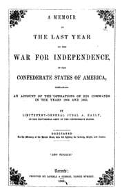 Tapa de A memoir of the last year of the War of Independence, in the Confederate States of America