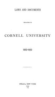Tapa de Laws and documents relating to Cornell university 1862-1883