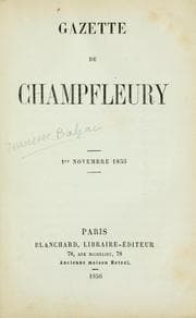 Tapa de Gazette de Champfleury : 1er novembre, 1856