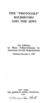 Tapa de The "Protocols", Bolshevism and the Jews