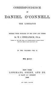 Tapa de Correspondence of Daniel O'Connell