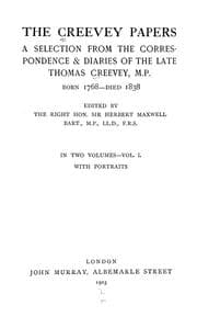 Tapa de The Creevey papers