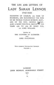Tapa de The life and letters of Lady Sarah Lennox