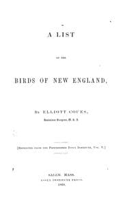 Tapa de A list of the birds of New England