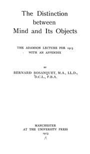 Tapa de The distinction between mind and its objects