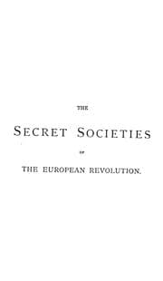 Tapa de The secret societies of the European revolution, 1776-1876