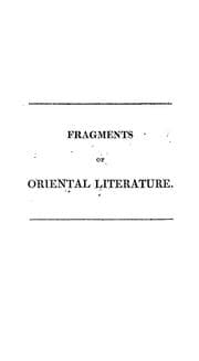 Tapa de Fragments of oriental literature