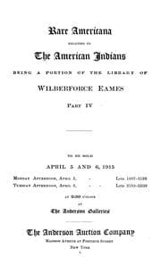 Tapa de Rare Americana relating to the American Indians