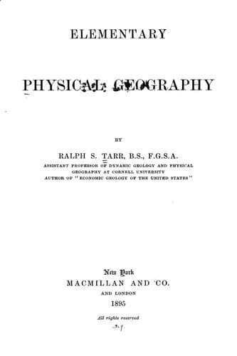 Tapa de Elementary physical geography
