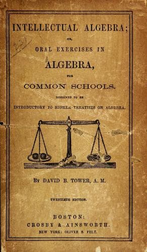 Tapa de Intellectual algebra; or, oral exercises in algebra
