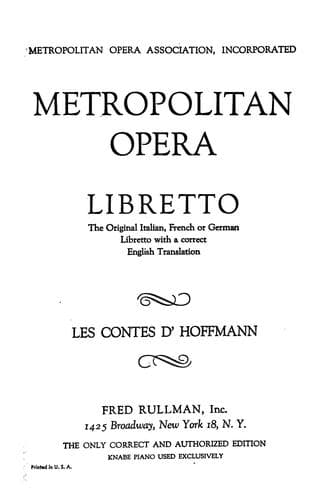 Tapa de Les contes d'Hoffmann