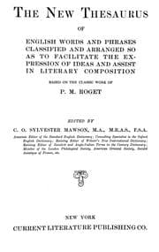 Tapa de The new thesaurus of English words and phrases classified and arranged so as to facilitate the expression of ideas and assist in literary composition, based on the classic work of P.M. Roget
