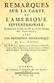 Tapa de Remarques sur la carte de l'Amérique Septentrionale
