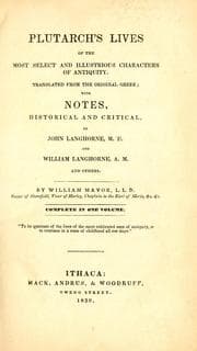 Tapa de Plutarch's lives of the most select and illustrious characters of antiquity