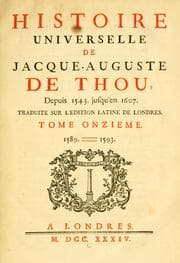 Tapa de Histoire universelle de Jacques-Auguste de Thou